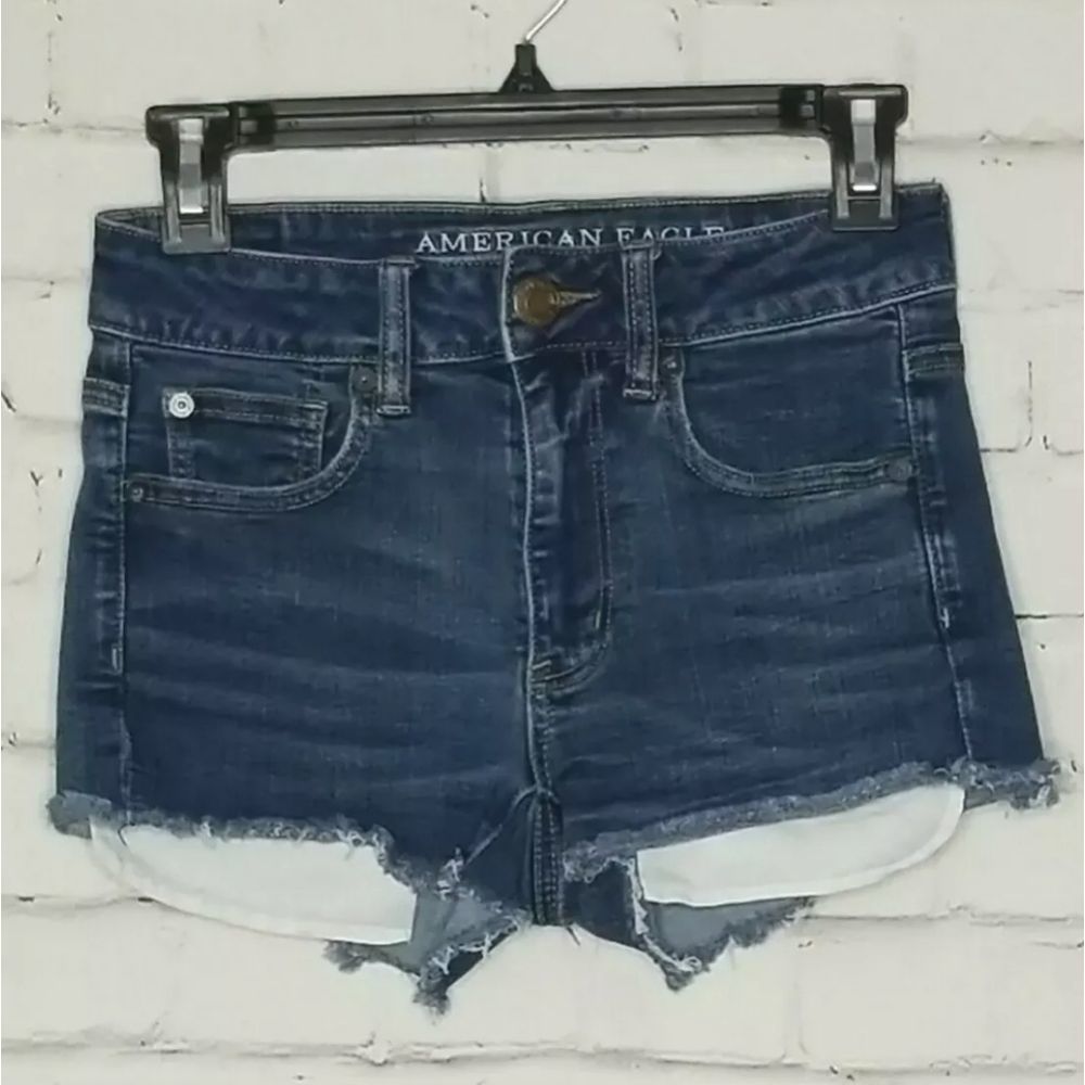 American Eagle Super Stretch Hi-rise Shortie Demin Shorts Size 2